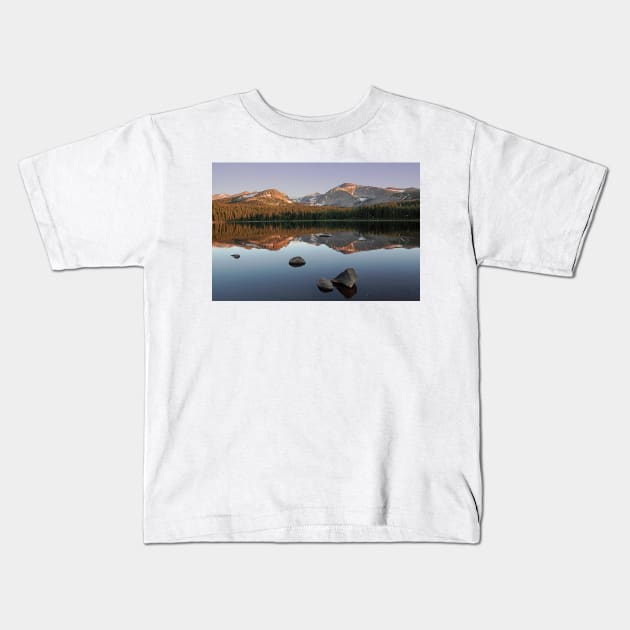 Brainard Lake Sunrise Kids T-Shirt by briankphoto